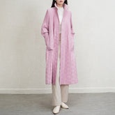 Luxury Pleated Quilted Long Coat